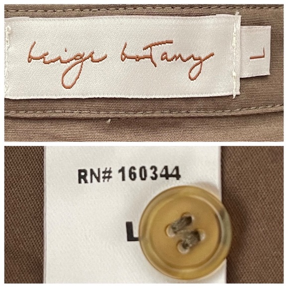 Khaki Button Down Crop Shirt Tie Details - Picture 15 of 16